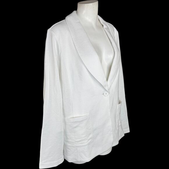GRAVER Susan Graver LK Fusion 3/4 Slv Cutaway‎ Hem Blazer White X-Large - Picture 8 of 13